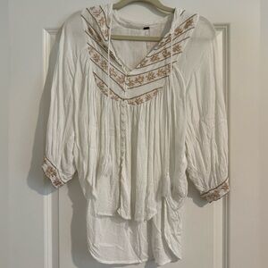 Free People White Blouse Size Small